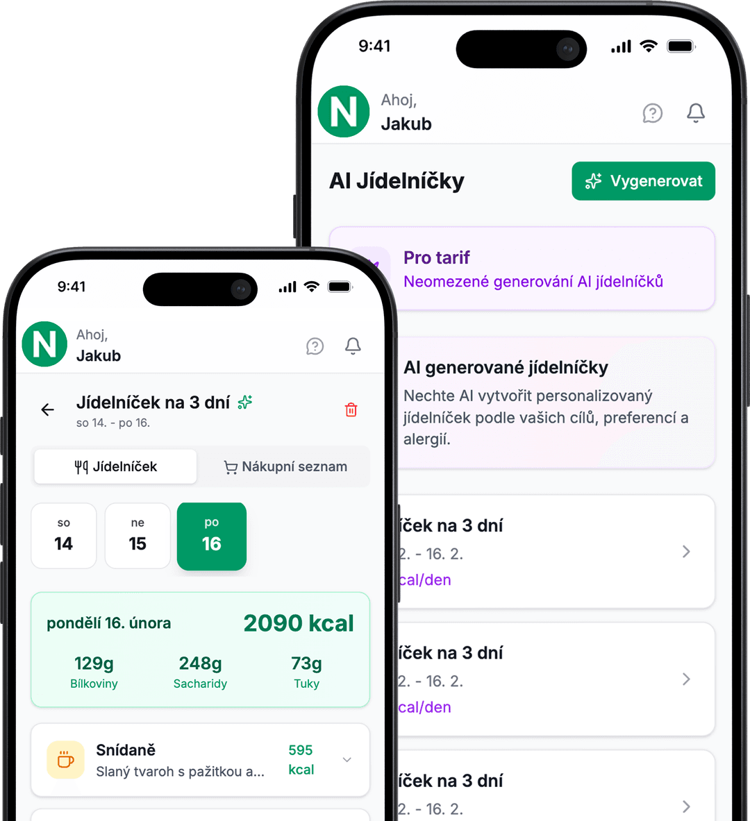 AI jídelníček v Nutiqo